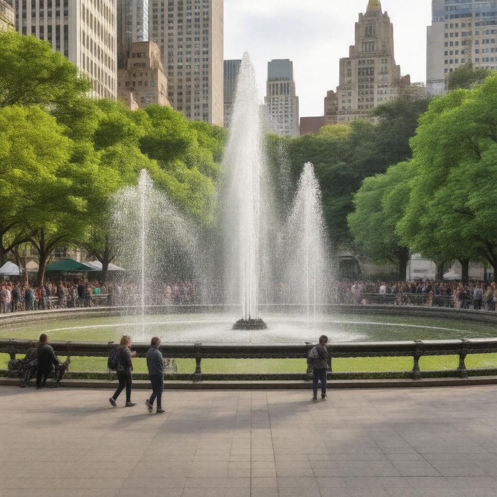 AI-created image of Bryant Park