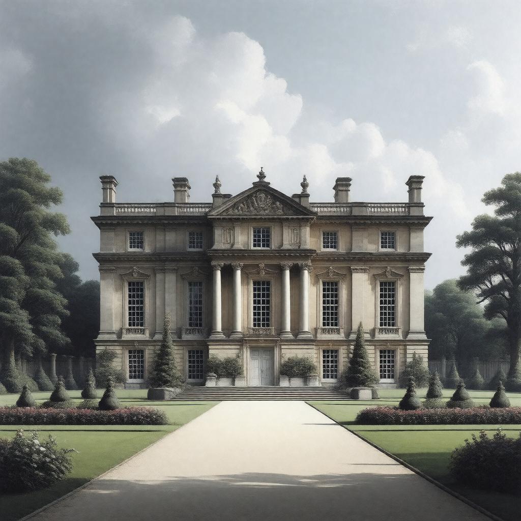 Click to view larger image AI-created image of Buckingham House, London, England
