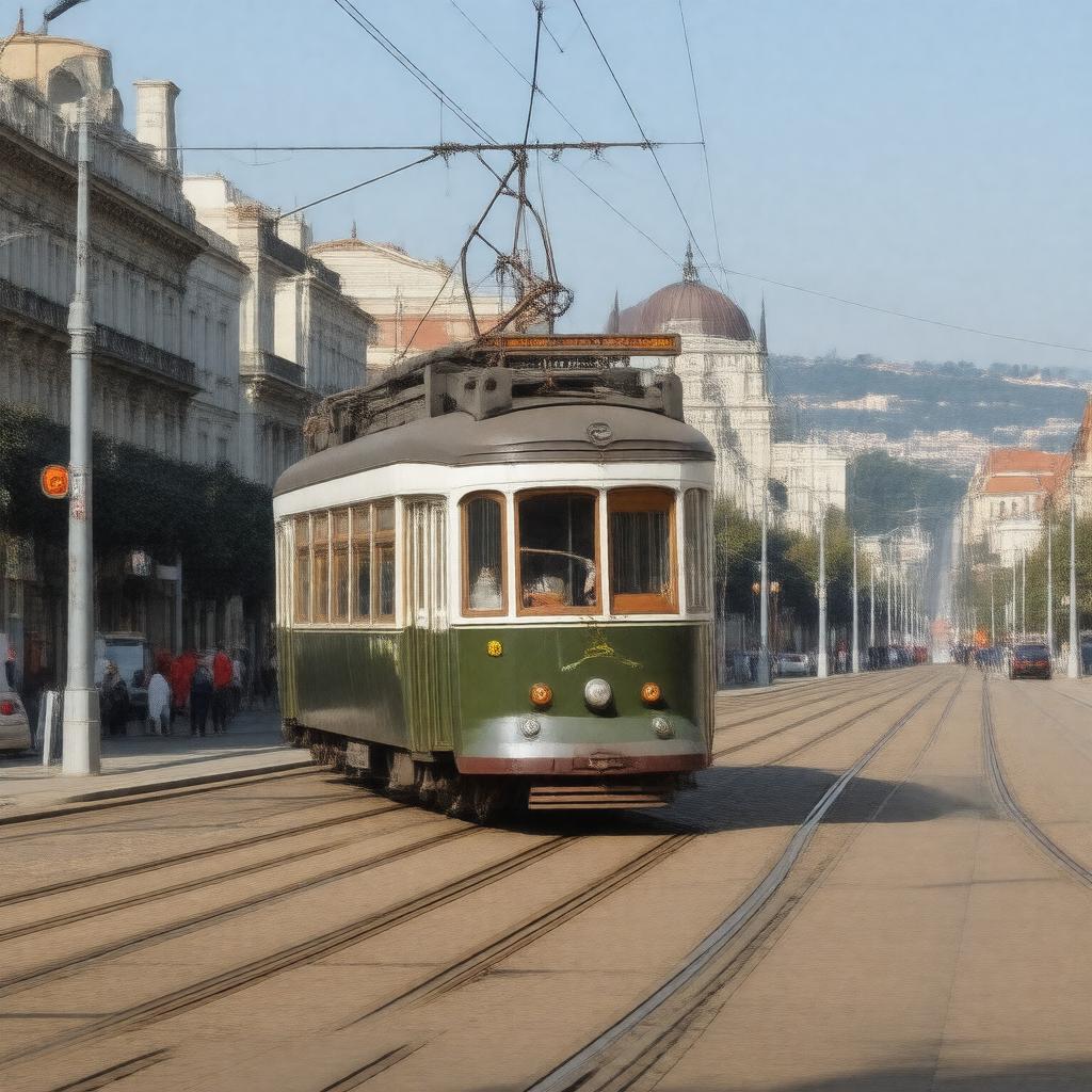 Click to view larger image AI-created image of Budapest Tram