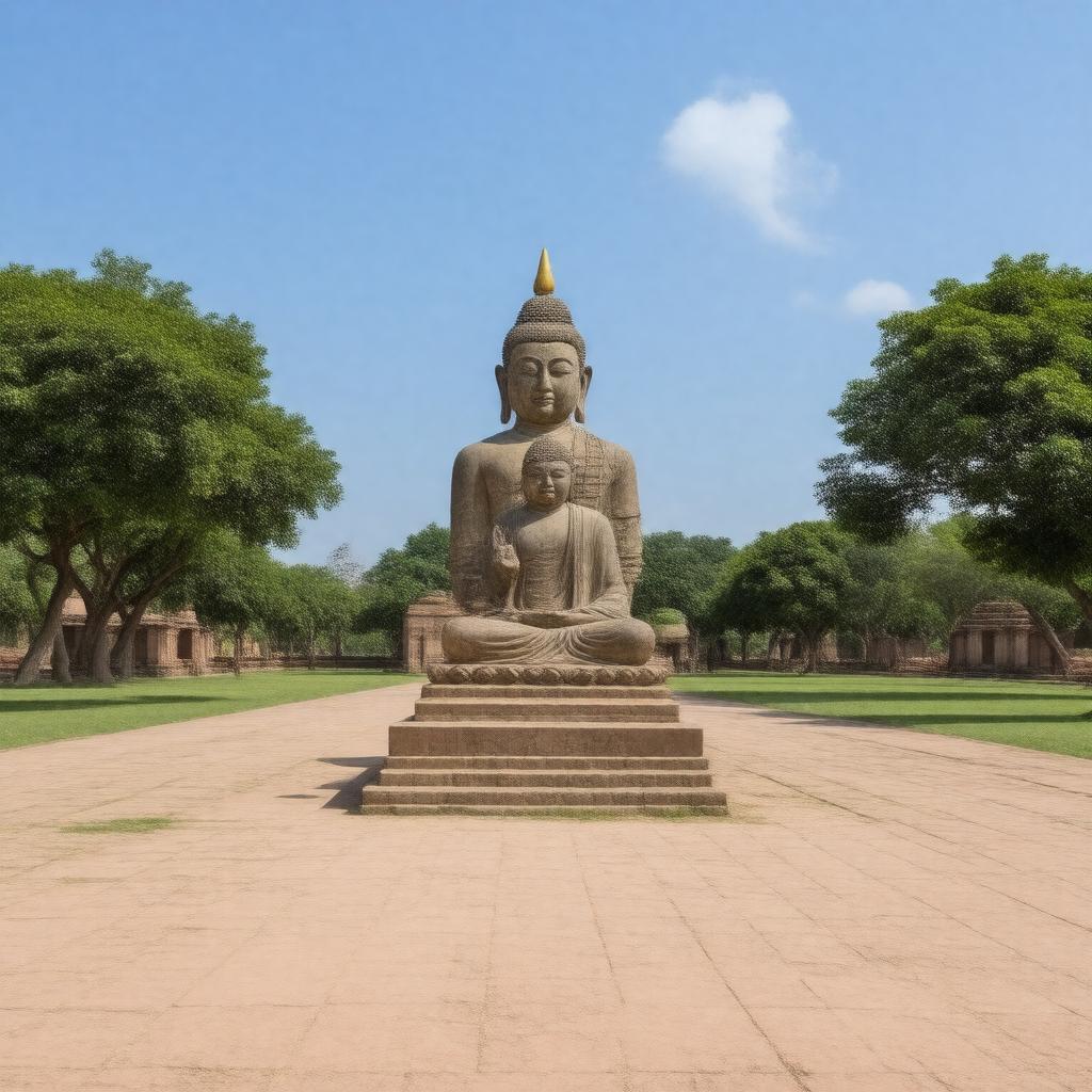 Click to view larger image AI-created image of Buddha at Sarnath