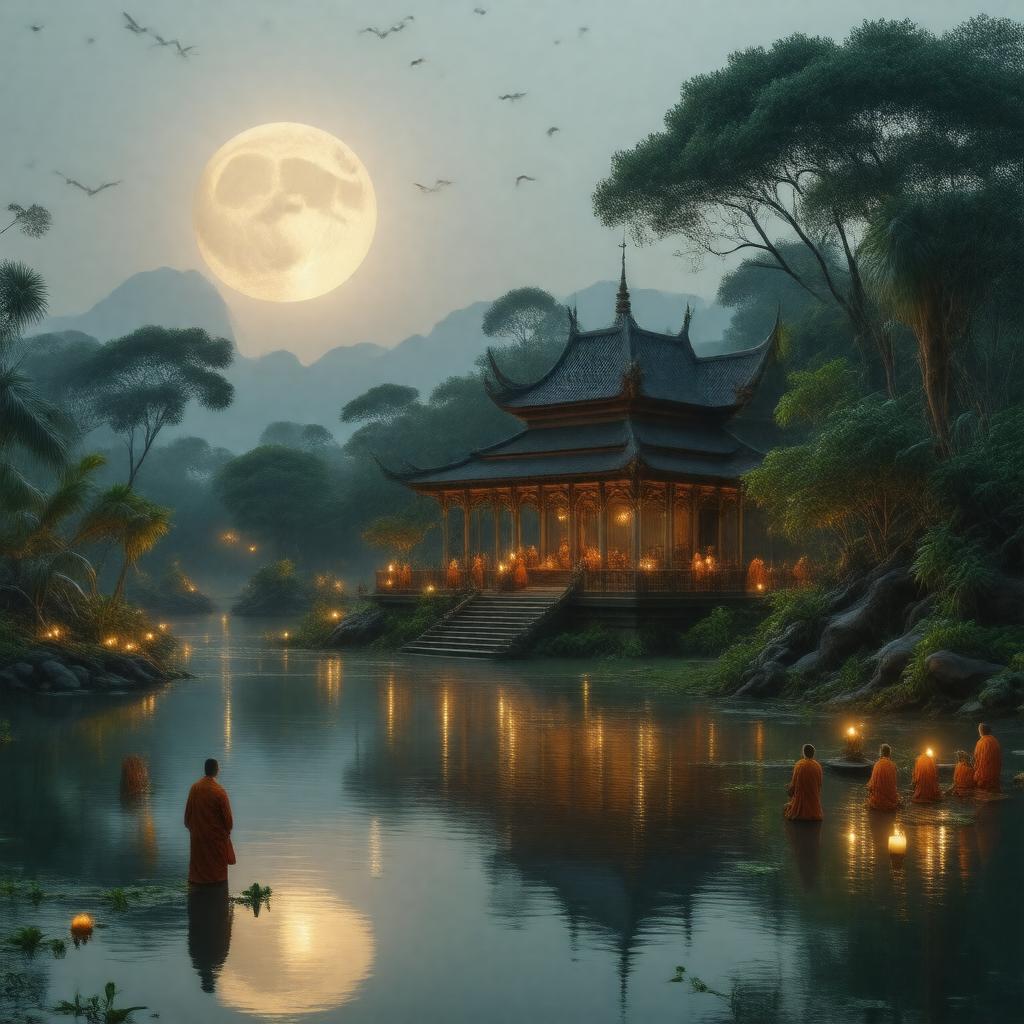 Click to view larger image AI-created image of Buddhist Lent