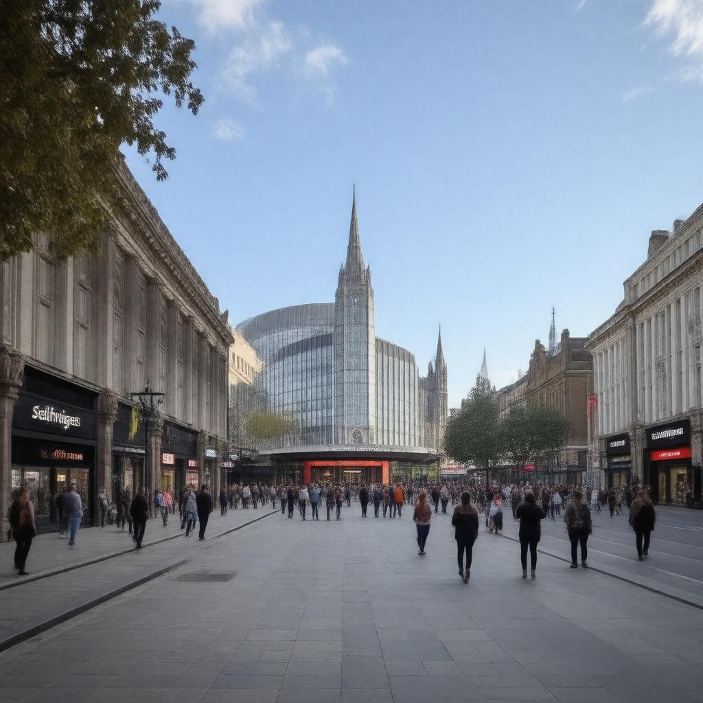 AI-created image of Bull Ring, Birmingham