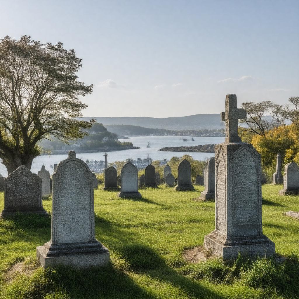 AI-created image of Burial Hill, Plymouth, Massachusetts