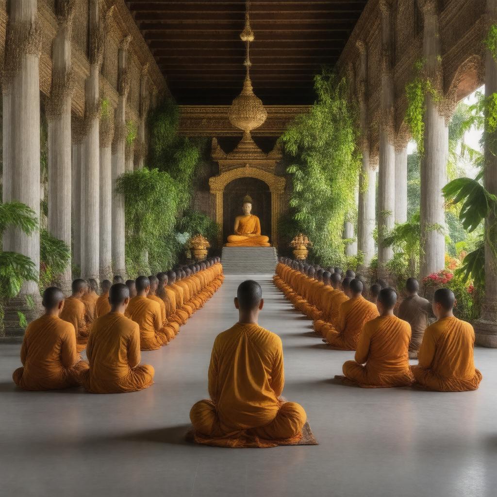 AI-created image of Burmese Vipassana Tradition