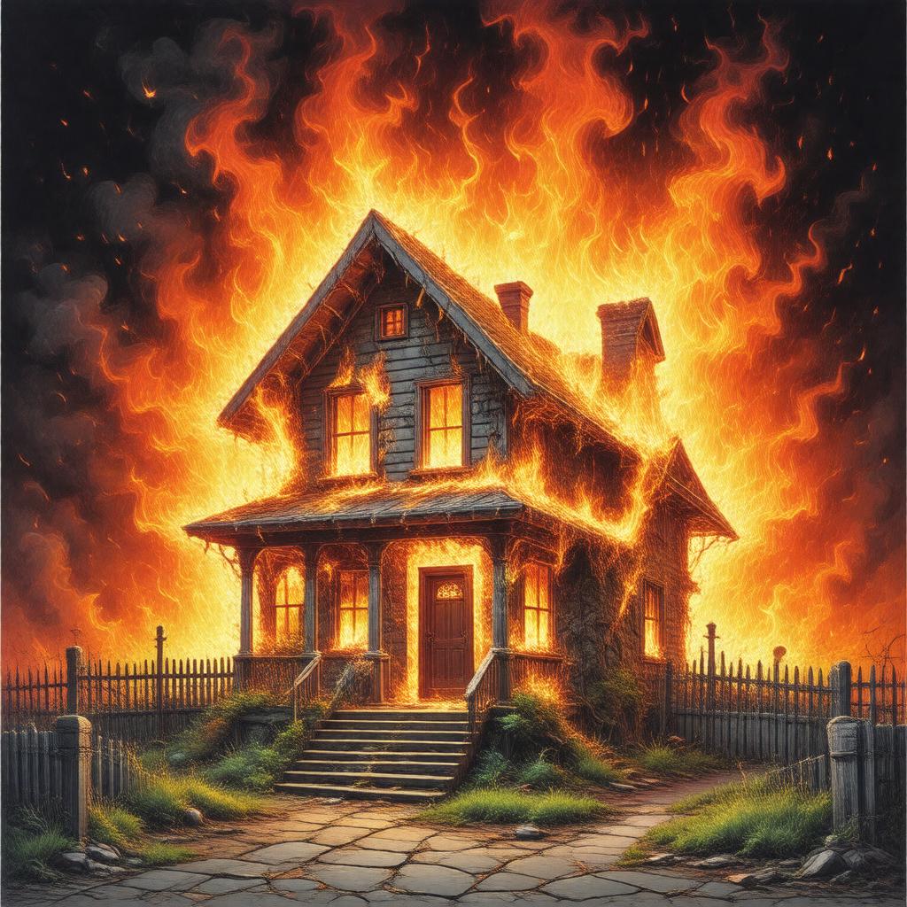 Click to view larger image AI-created image of Burning Down the House