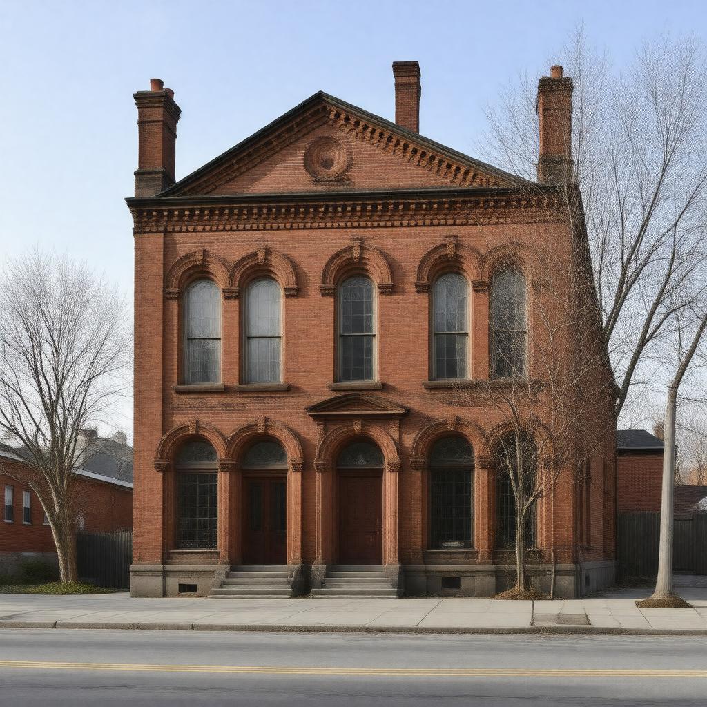 Click to view larger image AI-created image of Burrough's Building