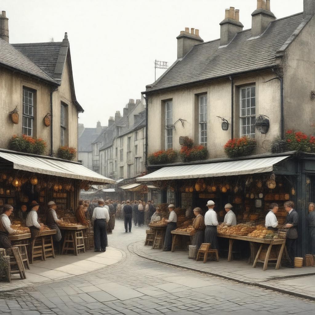 Click to view larger image AI-created image of Butchers Row, Barnstaple, Devon