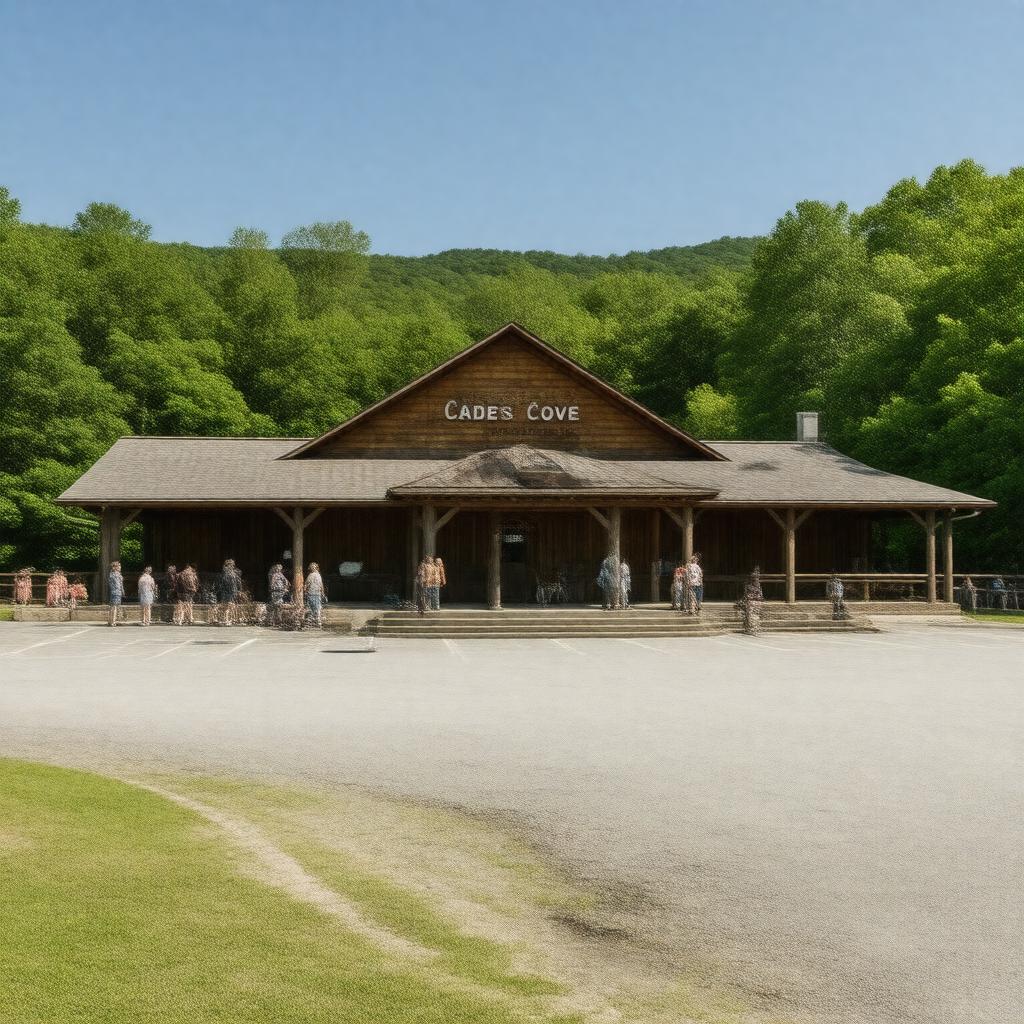 Click to view larger image AI-created image of Cades Cove Visitor Center