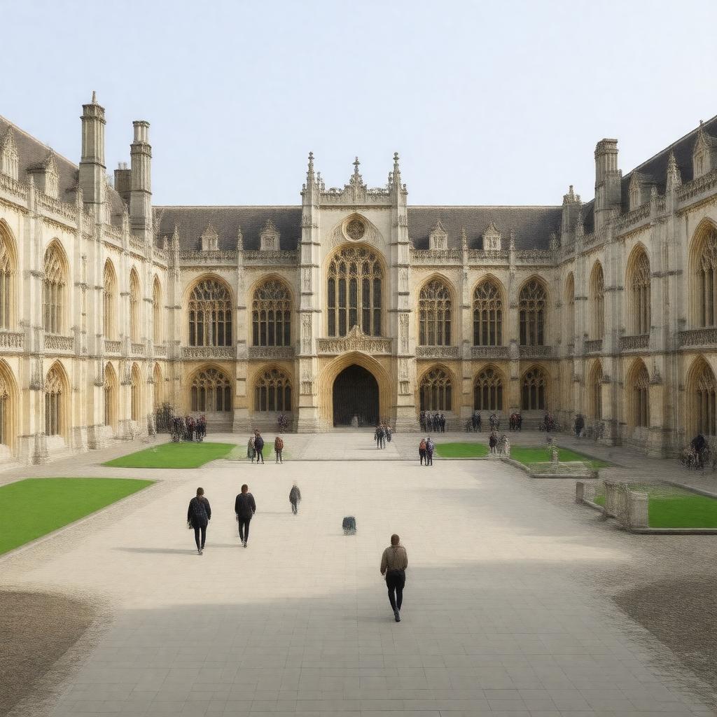 AI-created image of Caius College, Cambridge