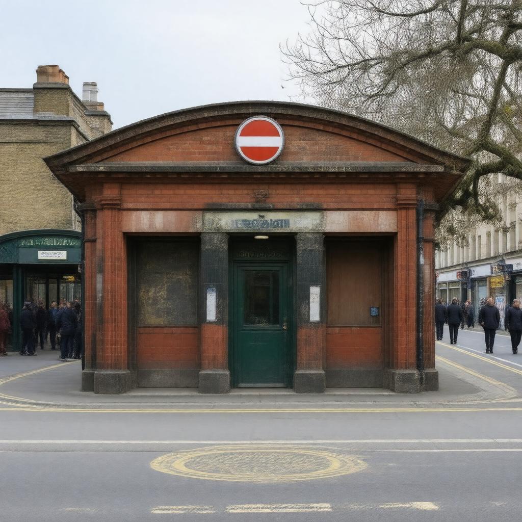 AI-created image of Caledonian Road tube station