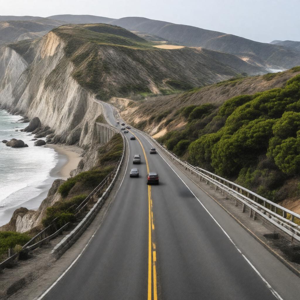 AI-created image of California State Route 1