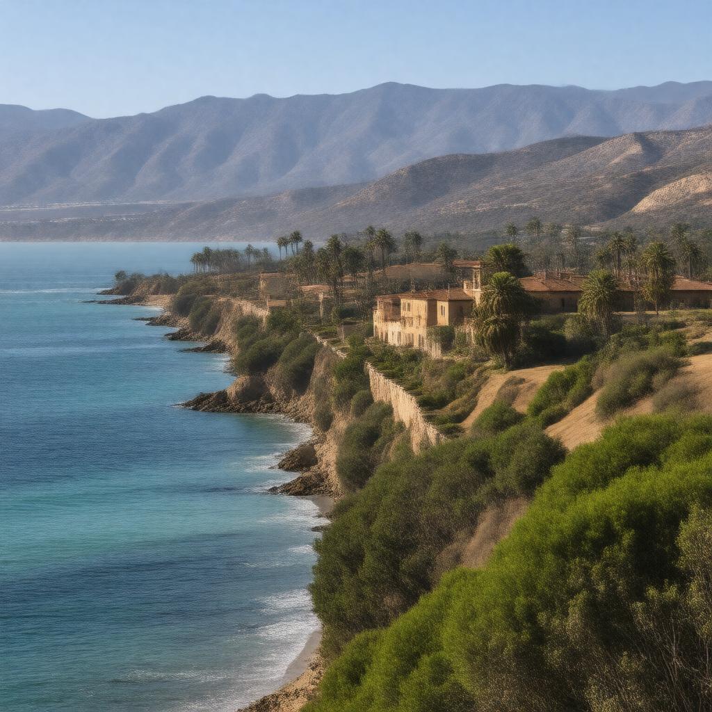 AI-created image of California mission chain