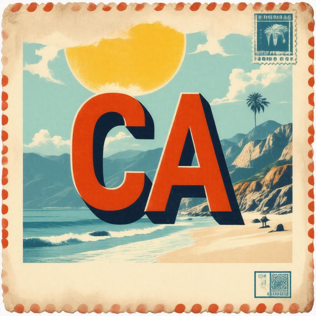 AI-created image of California (postal abbreviation)