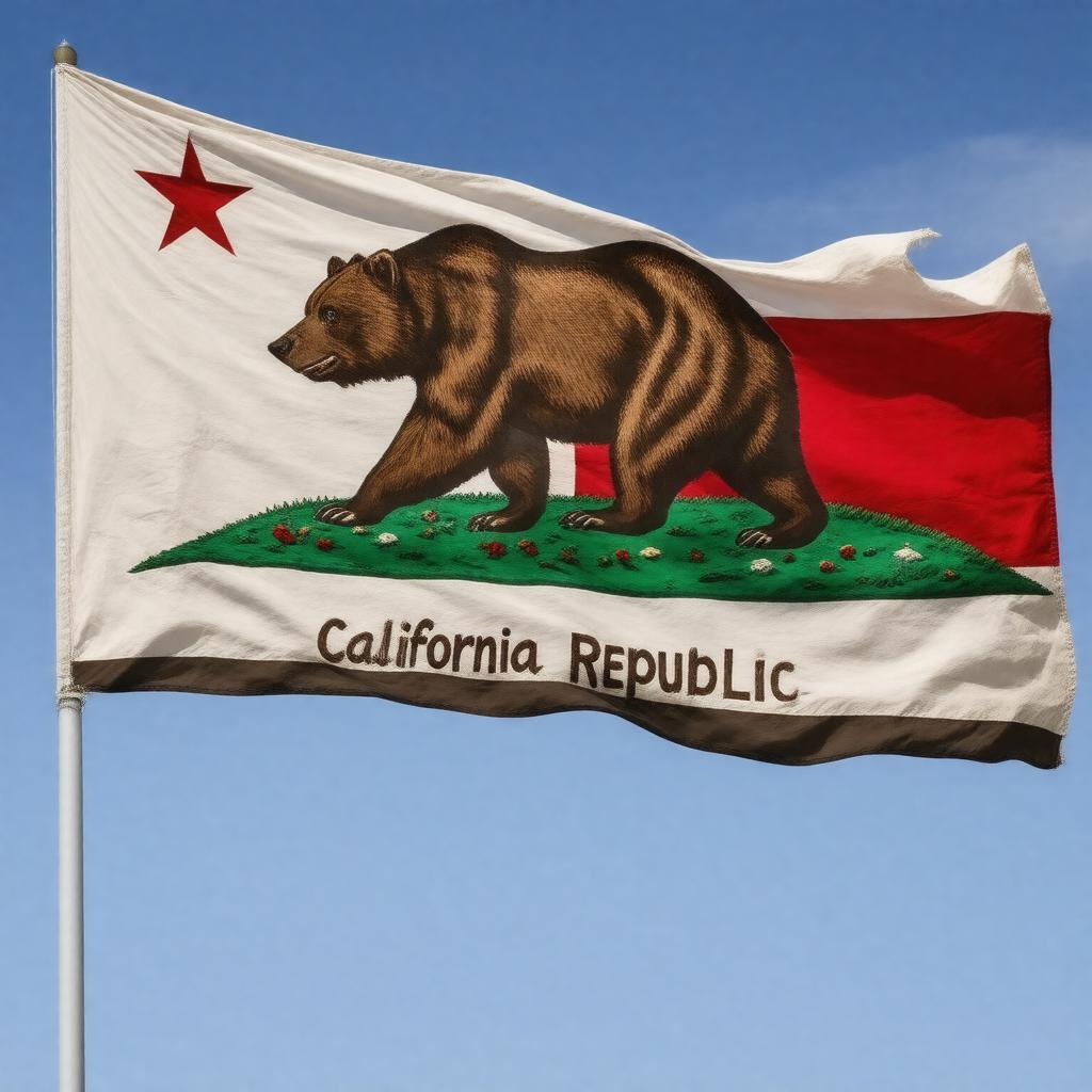 Click to view larger image AI-created image of California state flag