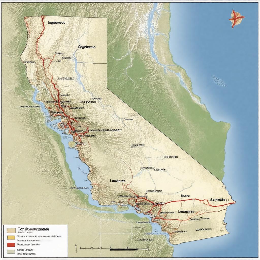 Click to view larger image AI-created image of California's 43rd congressional district