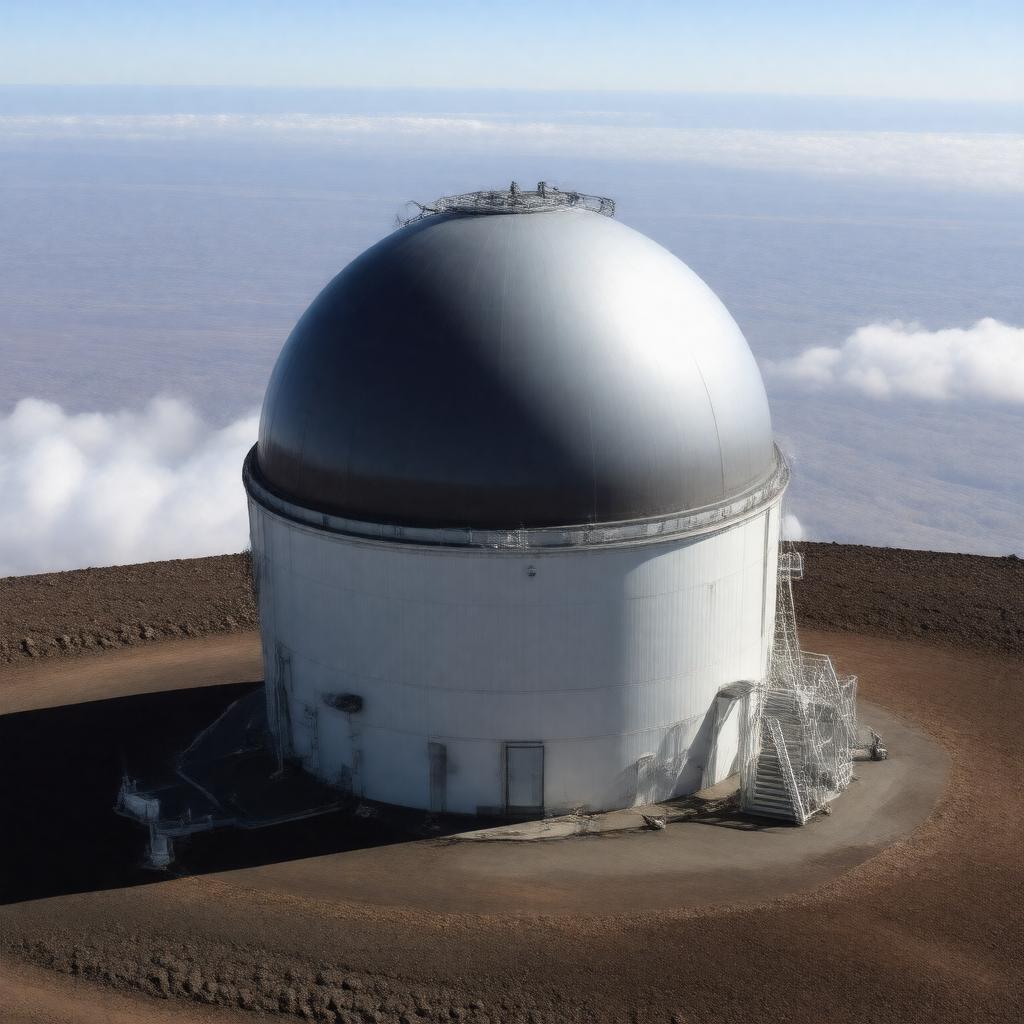 Click to view larger image AI-created image of Caltech Submillimeter Observatory