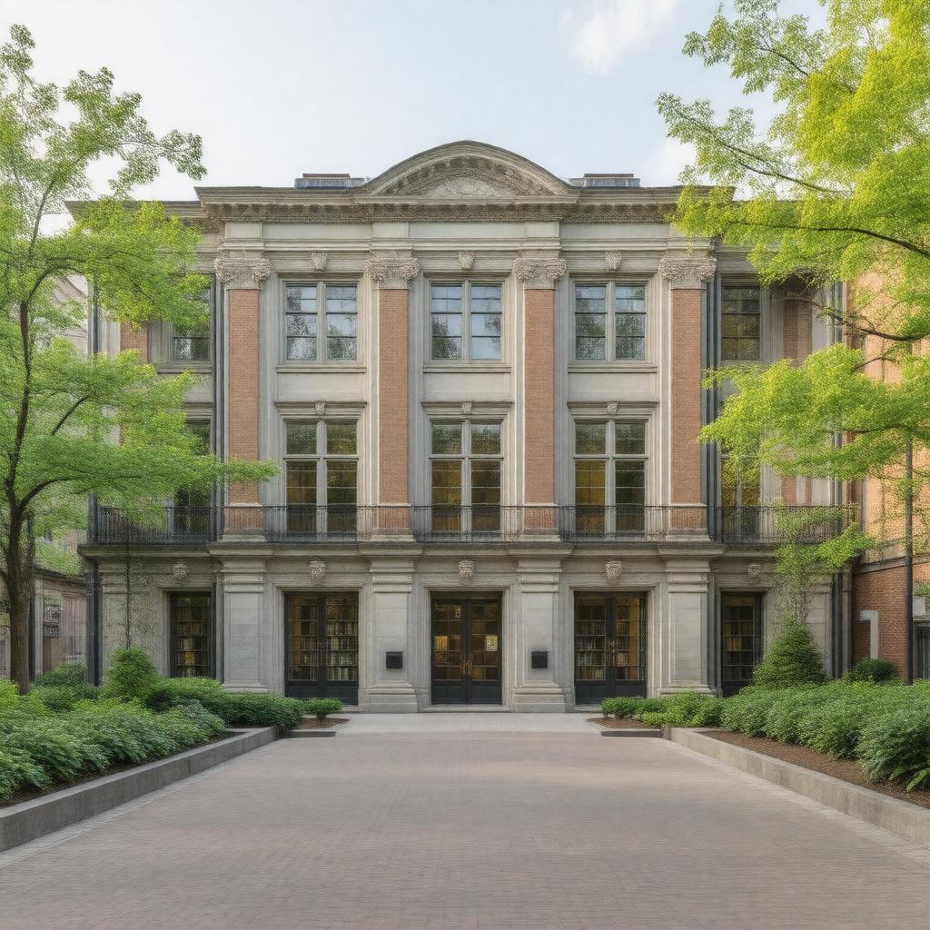 Click to view larger image AI-created image of Cambridge Public Library Main Branch