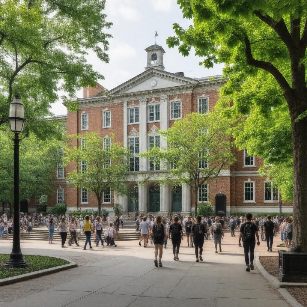 Click to view larger image AI-created image of Cambridge Rindge and Latin School