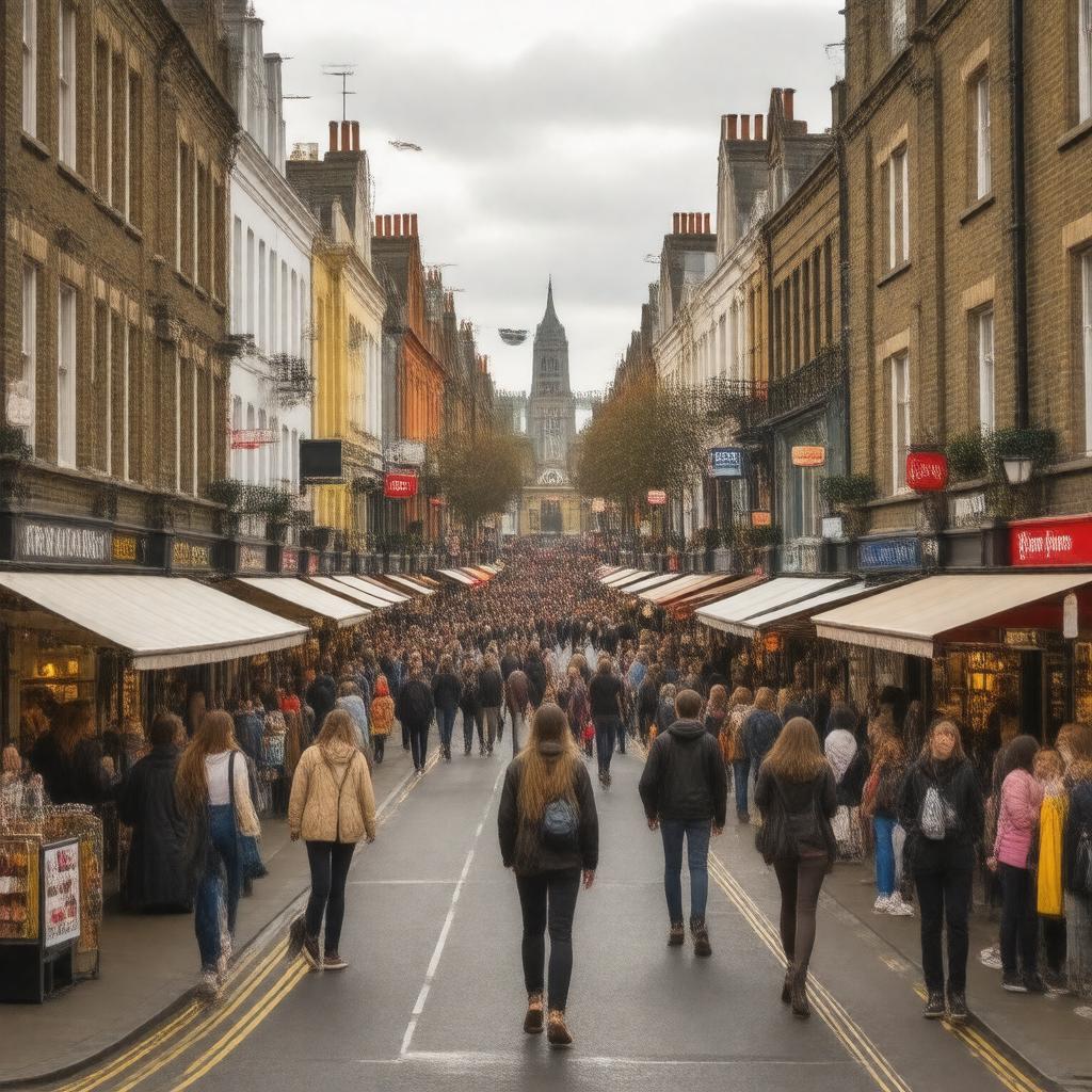 AI-created image of Camden High Street, Camden Town, London