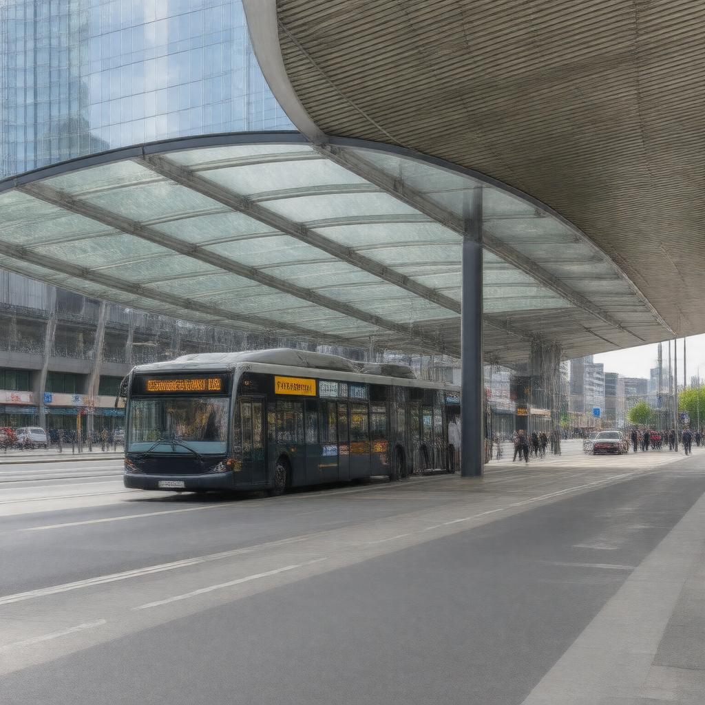 AI-created image of Canada Water bus station