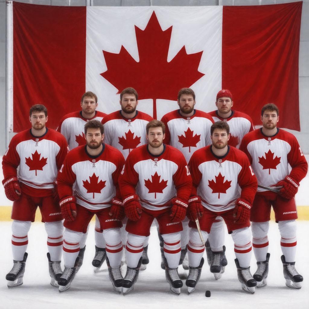AI-created image of Canada men's ice hockey team
