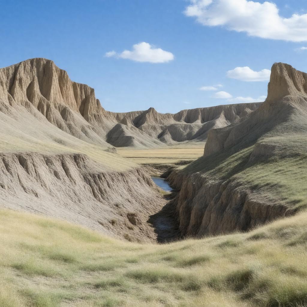 Click to view larger image AI-created image of Canadian Badlands