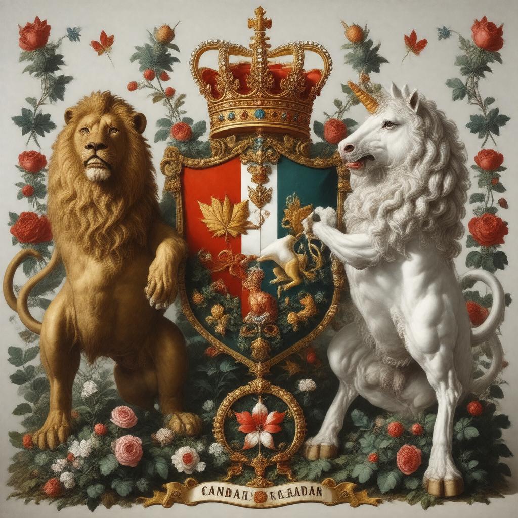 AI-created image of Canadian coat of arms