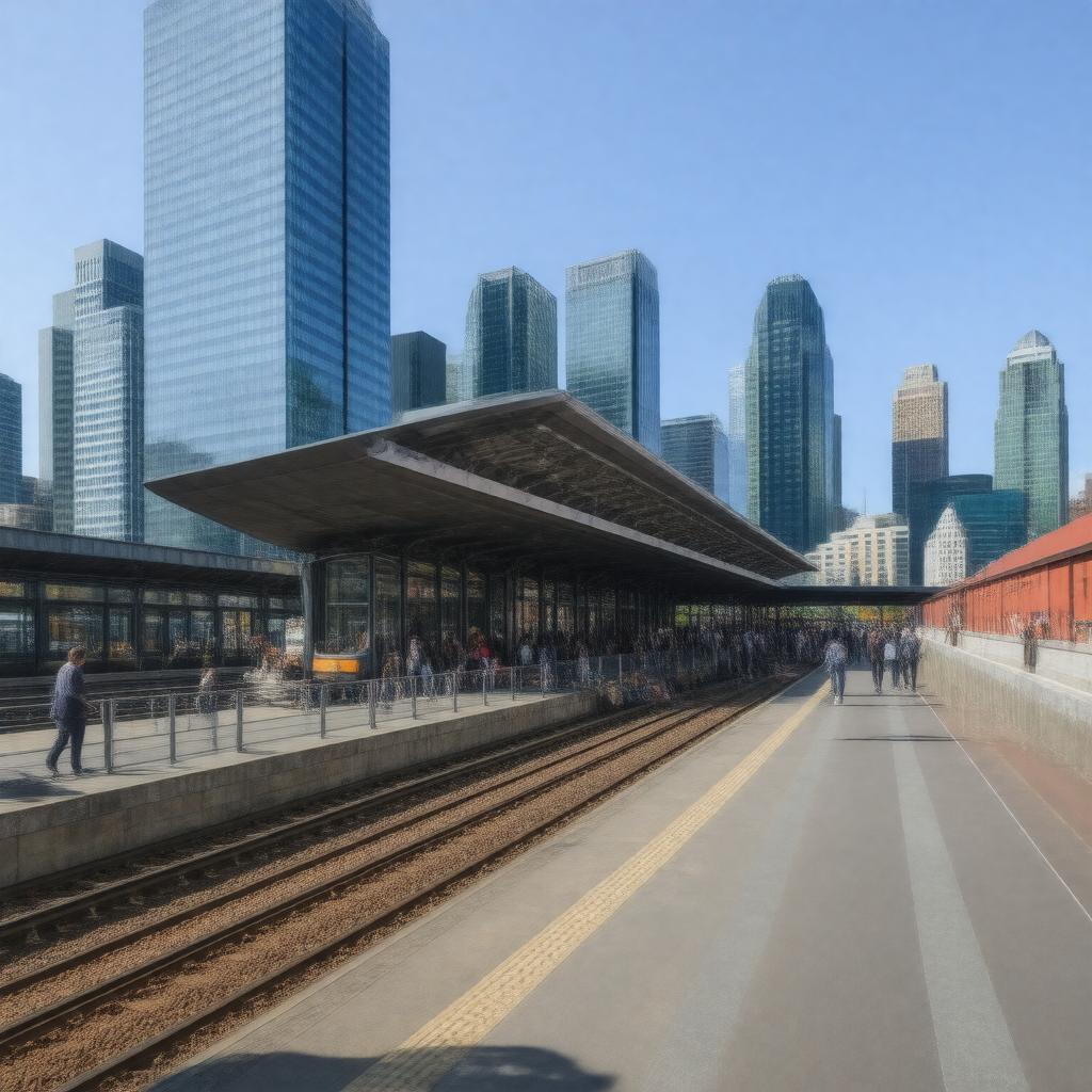 AI-created image of Canary Wharf DLR station