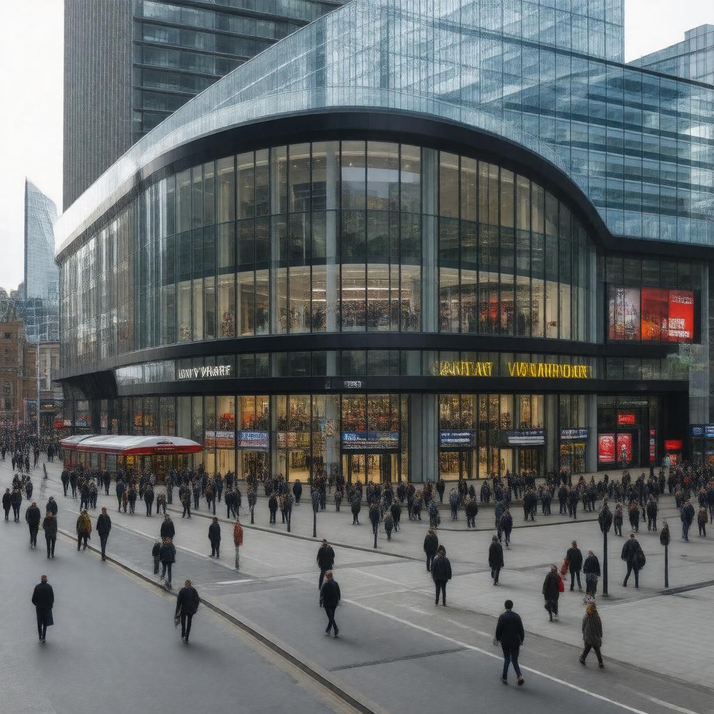 AI-created image of Canary Wharf Shopping Centre