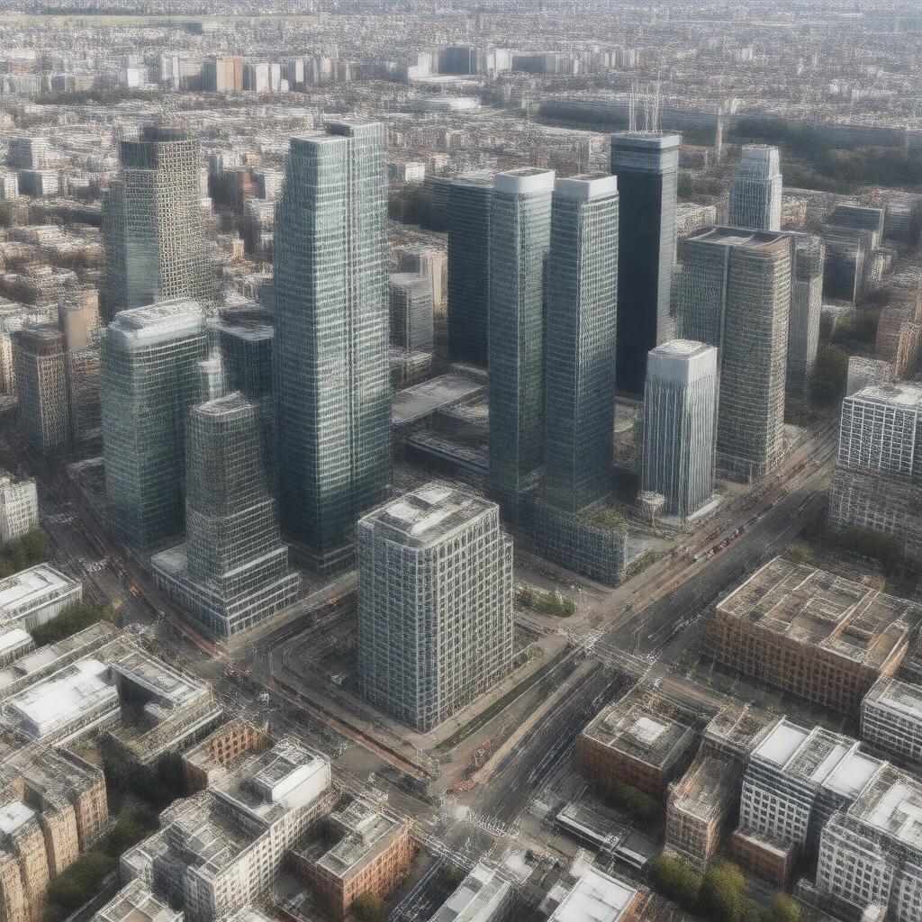 AI-created image of Canary Wharf business district