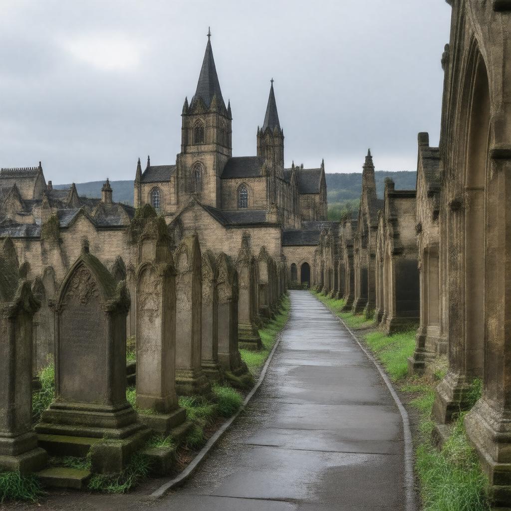 Click to view larger image AI-created image of Canongate Kirkyard, Edinburgh