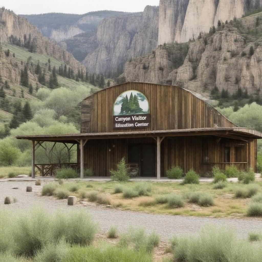Click to view larger image AI-created image of Canyon Visitor Education Center