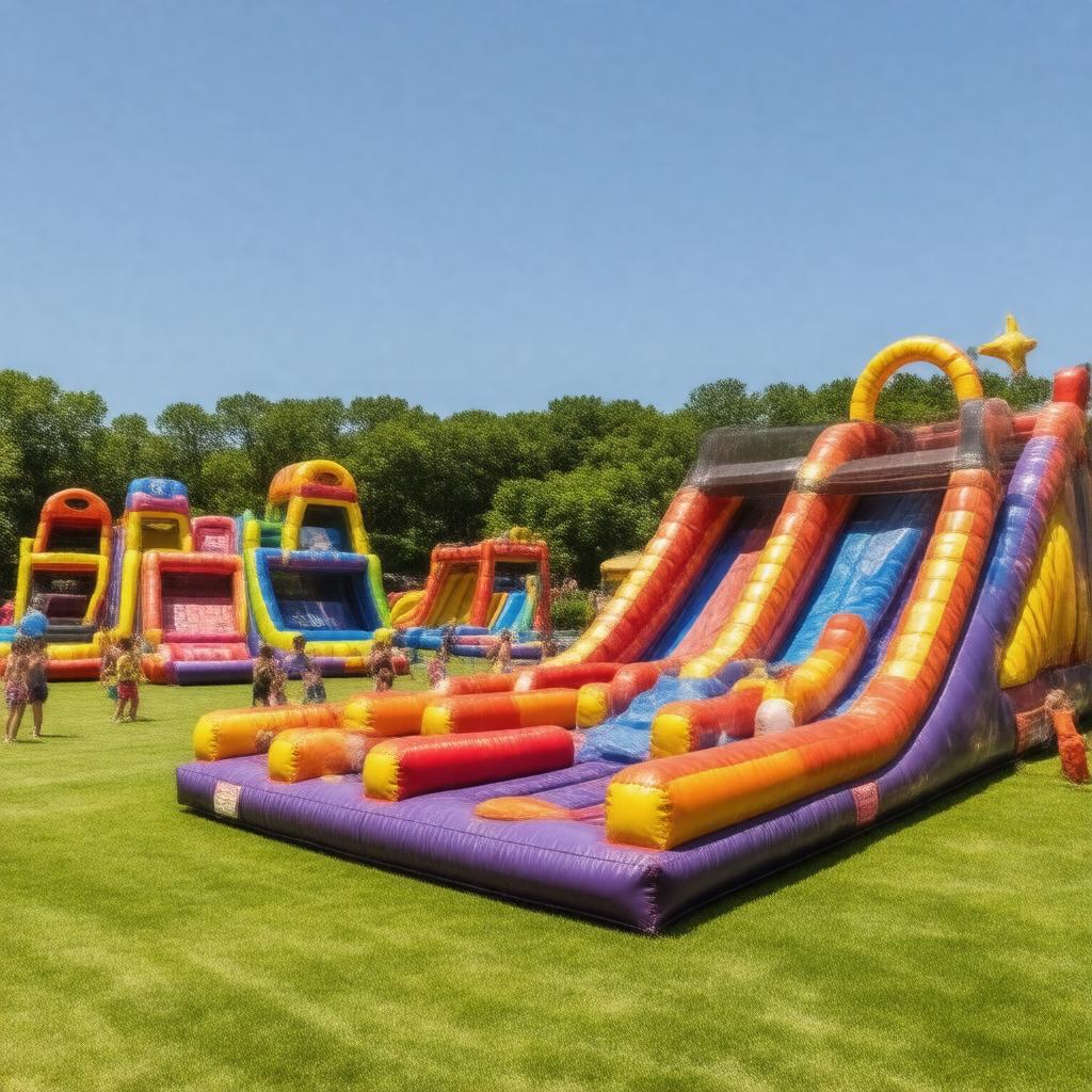 Click to view larger image AI-created image of Cape Cod Inflatable Park