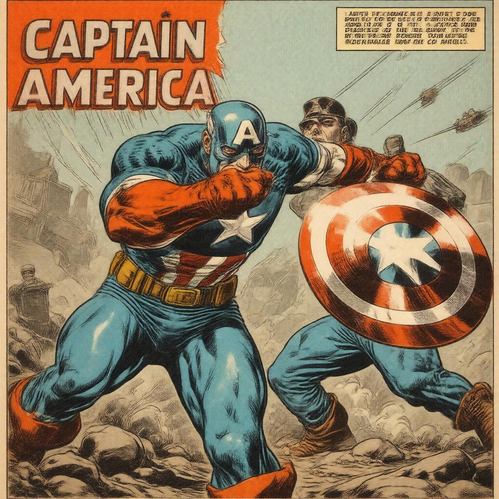 Click to view larger image AI-created image of Captain America Comics #1