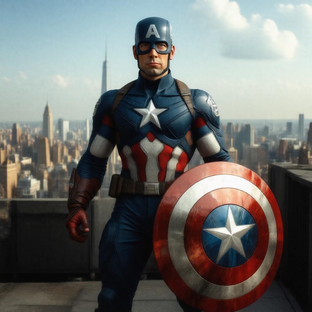 Click to view larger image AI-created image of Captain America (Marvel Comics)