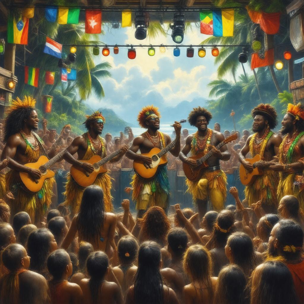 AI-created image of Caribbean music