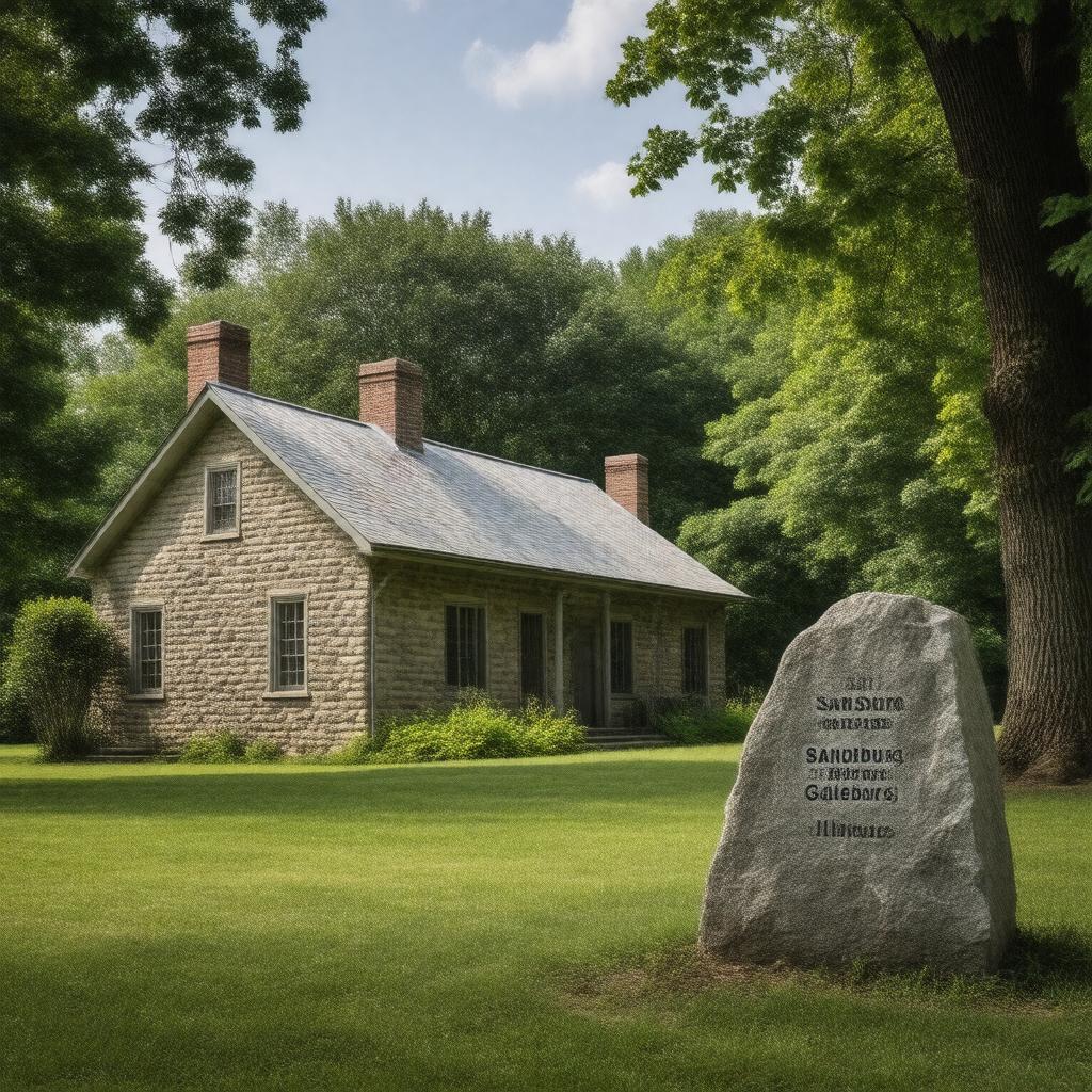 Click to view larger image AI-created image of Carl Sandburg State Historic Site, Galesburg, Illinois