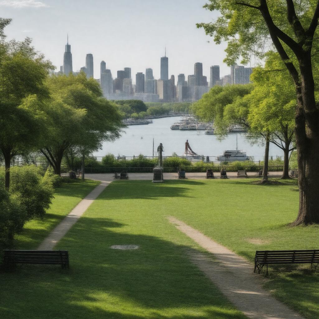 Click to view larger image AI-created image of Carl Schurz Park