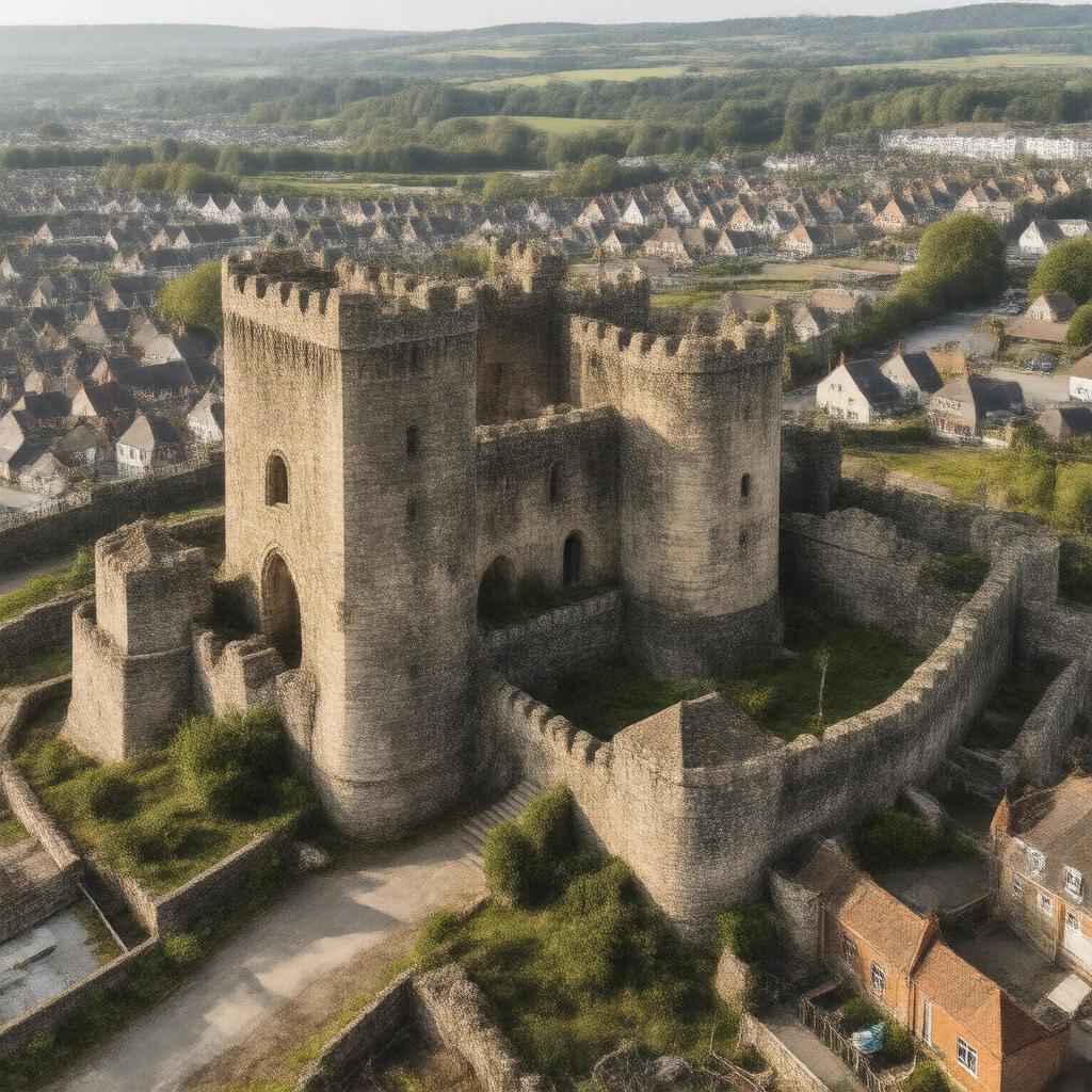 AI-created image of Carmarthen Castle