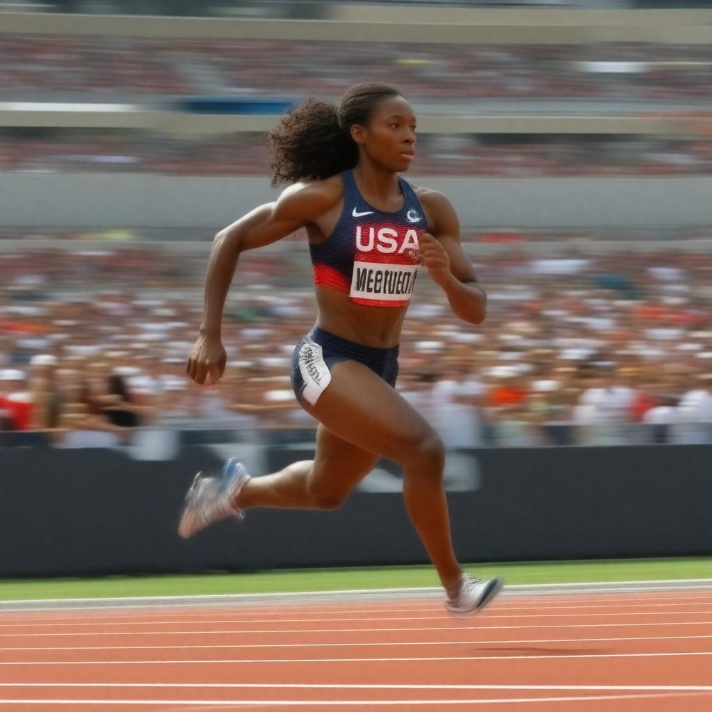 Click to view larger image AI-created image of Carmelita Jeter