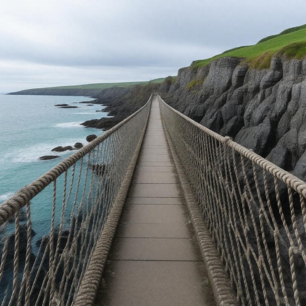 Click to view larger image AI-created image of Carrick-a-Rede Rope Bridge