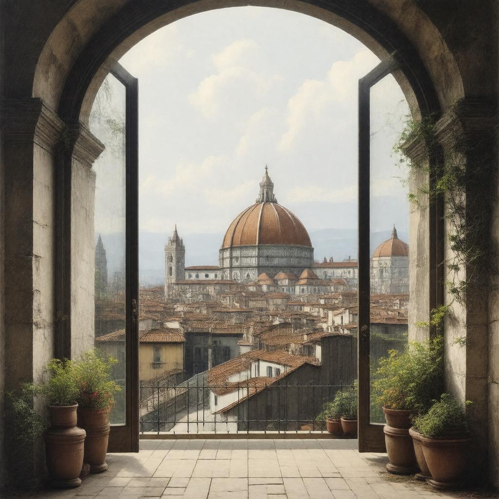 AI-created image of Casa Guidi Windows