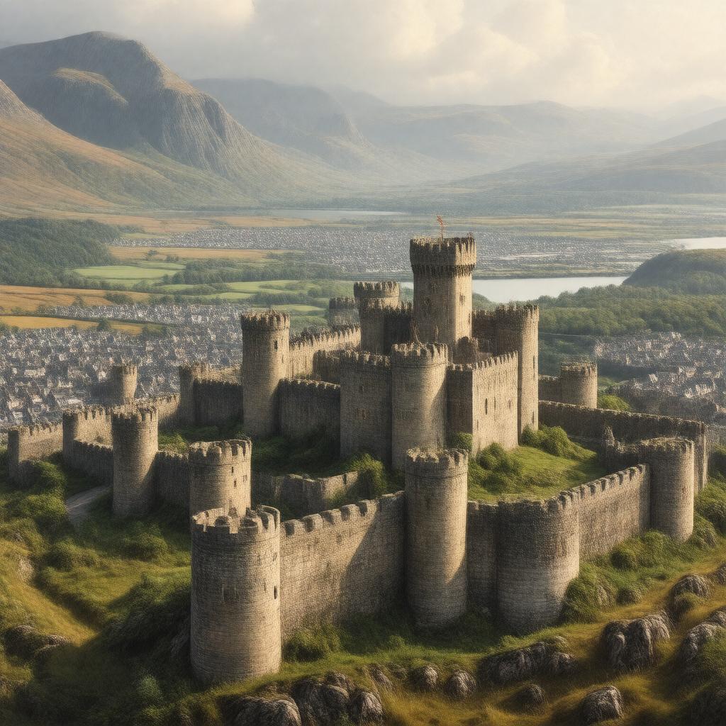 Click to view larger image AI-created image of Castles and Town Walls of King Edward in Gwynedd