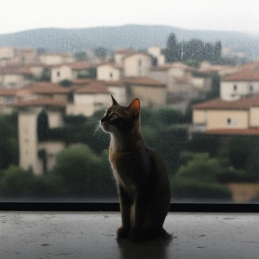 Click to view larger image AI-created image of Cat in the Rain