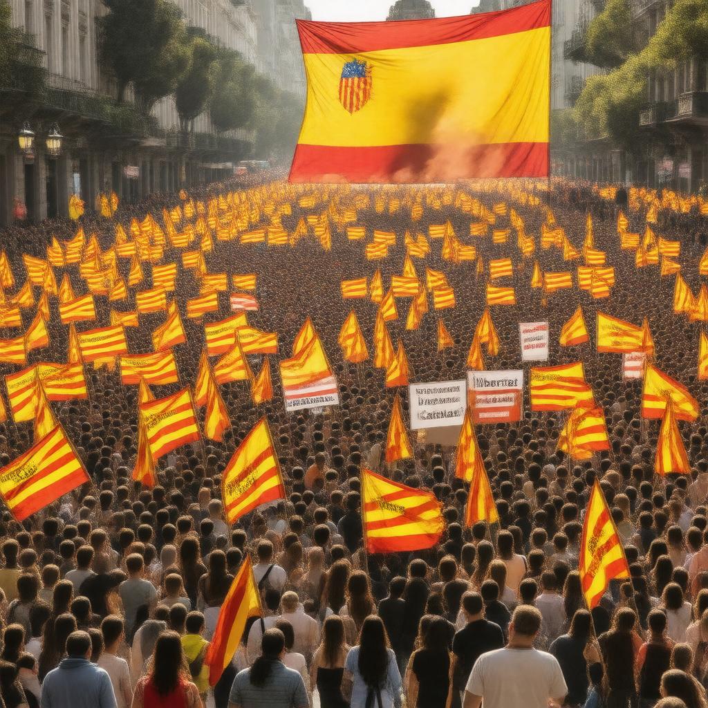 Click to view larger image AI-created image of Catalan independence movement