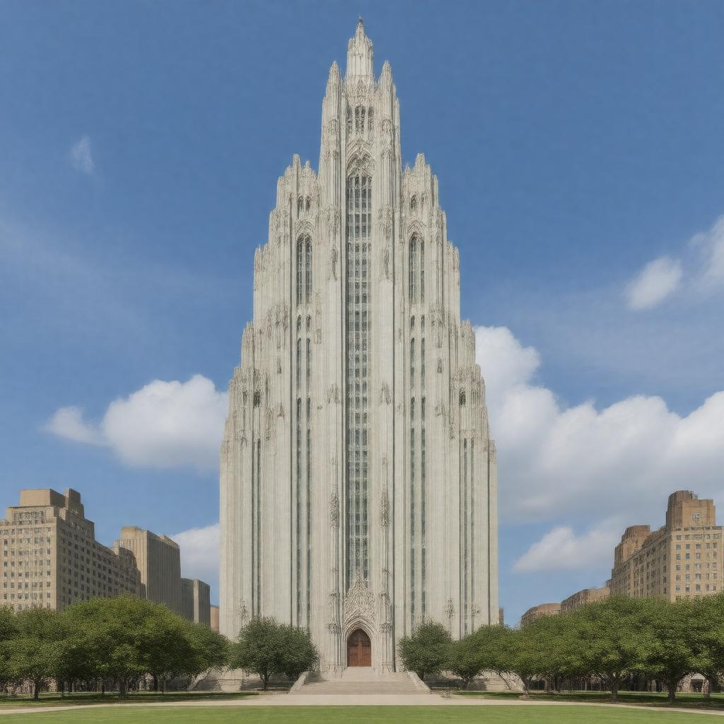AI-created image of Cathedral of Learning