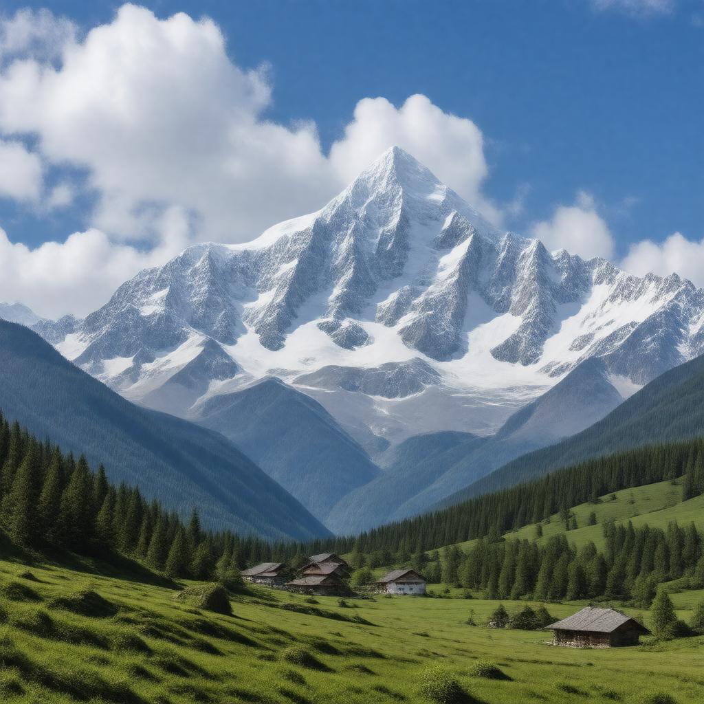 AI-created image of Caucasus Mountains