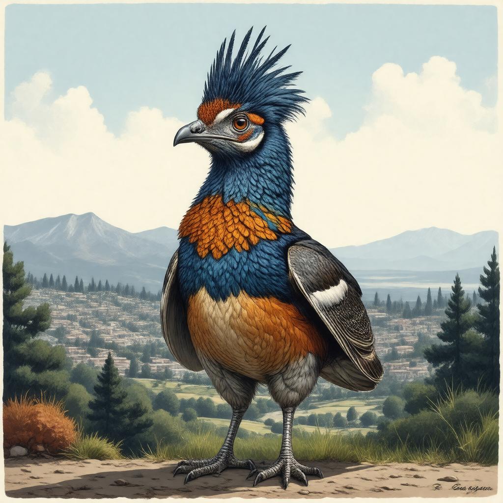 Click to view larger image AI-created image of Cecil the Sagehen