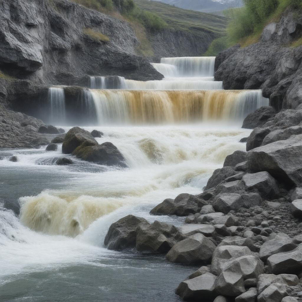 AI-created image of Celilo Falls (submerged)
