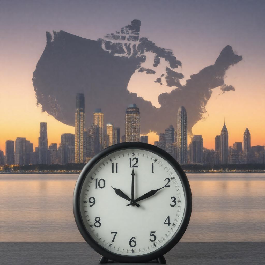 AI-created image of Central Time Zone (US and Canada)